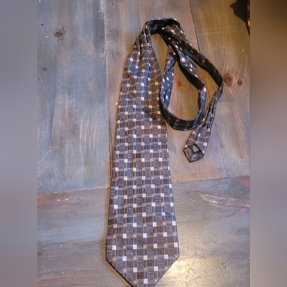 Alfred Sung Brown And Cream Silk Tie - Picture 1 of 5